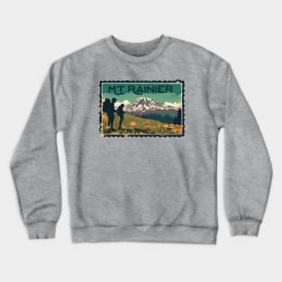 Vintage Hiking at the Mt Rainier Mountain Lover Mountain Climbing Crewneck Sweatshirt